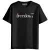 RUKZO Freedom Graphic Printed Unisex T-Shirt for men and women in black