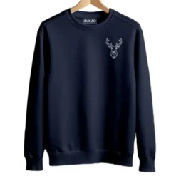RUKZO Classic Unisex Sweatshirt Navy Blue Color